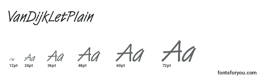 Размеры шрифта VanDijkLetPlain
