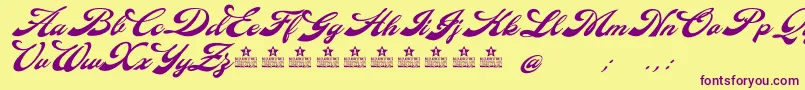 DiamondePersonalUse Font – Purple Fonts on Yellow Background