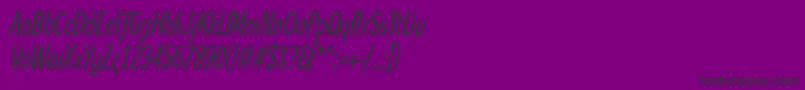 フォントDynagroteskrxcItalic – 紫の背景に黒い文字