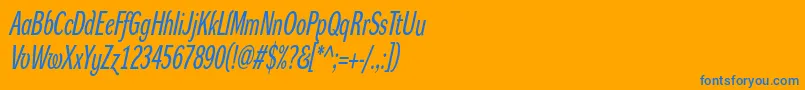 DynagroteskrxcItalic Font – Blue Fonts on Orange Background