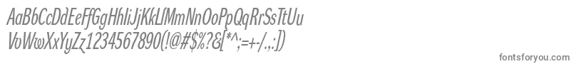 フォントDynagroteskrxcItalic – 白い背景に灰色の文字