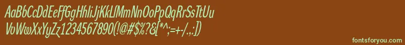 DynagroteskrxcItalic Font – Green Fonts on Brown Background