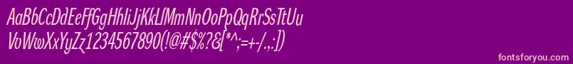 DynagroteskrxcItalic Font – Pink Fonts on Purple Background