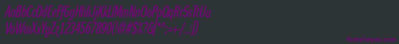 Шрифт DynagroteskrxcItalic – фиолетовые шрифты на чёрном фоне