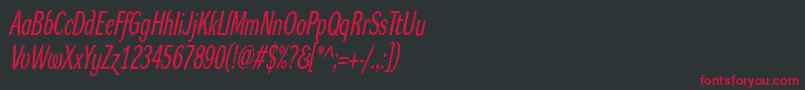 DynagroteskrxcItalic Font – Red Fonts on Black Background