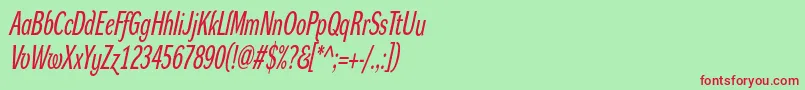 DynagroteskrxcItalic Font – Red Fonts on Green Background