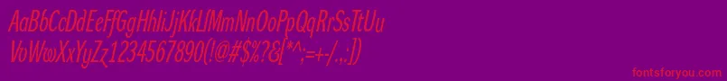 DynagroteskrxcItalic Font – Red Fonts on Purple Background