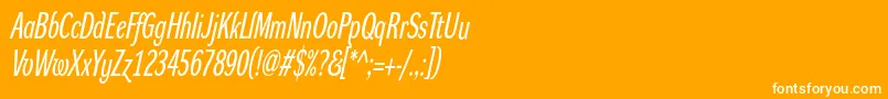 DynagroteskrxcItalic Font – White Fonts on Orange Background