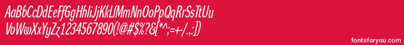 DynagroteskrxcItalic Font – White Fonts on Red Background