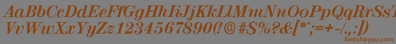 ValenciaserialXboldItalic Font – Brown Fonts on Gray Background