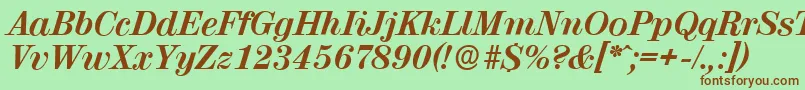 ValenciaserialXboldItalic Font – Brown Fonts on Green Background