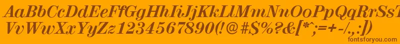 ValenciaserialXboldItalic Font – Brown Fonts on Orange Background