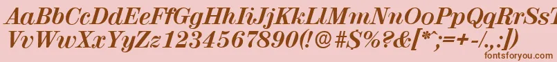 ValenciaserialXboldItalic-Schriftart – Braune Schriften auf rosa Hintergrund