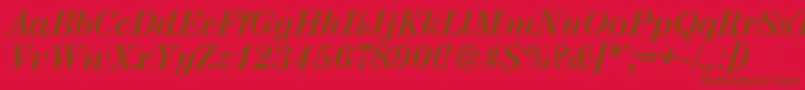 ValenciaserialXboldItalic Font – Brown Fonts on Red Background