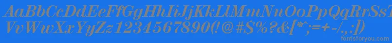 ValenciaserialXboldItalic Font – Gray Fonts on Blue Background