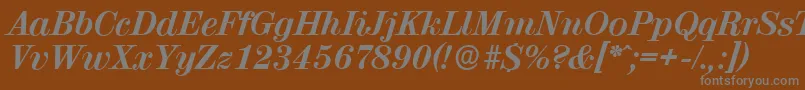 Шрифт ValenciaserialXboldItalic – серые шрифты на коричневом фоне