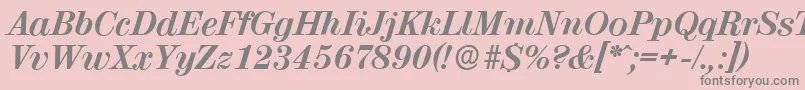 ValenciaserialXboldItalic-Schriftart – Graue Schriften auf rosa Hintergrund