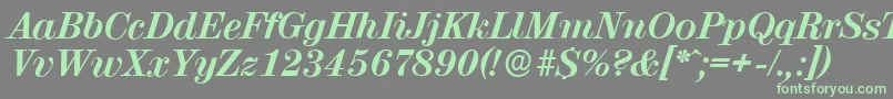 ValenciaserialXboldItalic Font – Green Fonts on Gray Background