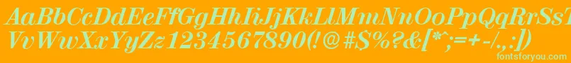 Шрифт ValenciaserialXboldItalic – зелёные шрифты на оранжевом фоне