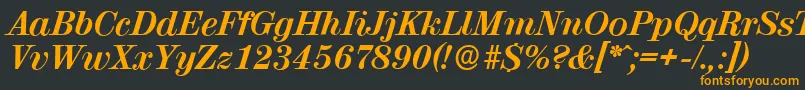 Шрифт ValenciaserialXboldItalic – оранжевые шрифты на чёрном фоне