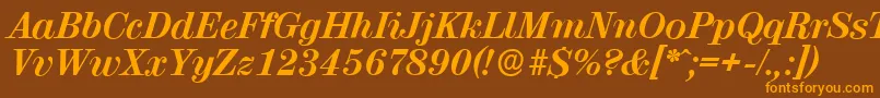 ValenciaserialXboldItalic Font – Orange Fonts on Brown Background