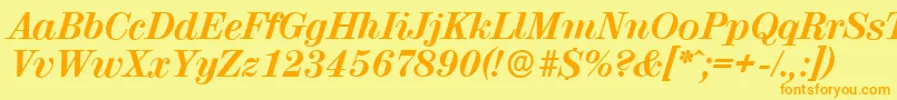 ValenciaserialXboldItalic Font – Orange Fonts on Yellow Background