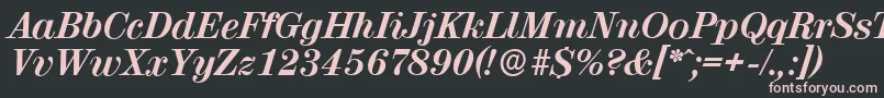 ValenciaserialXboldItalic Font – Pink Fonts on Black Background