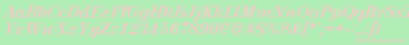 ValenciaserialXboldItalic Font – Pink Fonts on Green Background