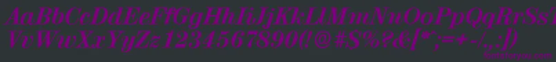 ValenciaserialXboldItalic Font – Purple Fonts on Black Background