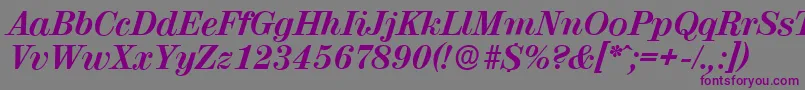 ValenciaserialXboldItalic Font – Purple Fonts on Gray Background