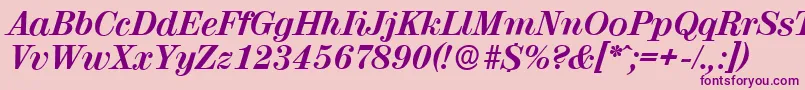 ValenciaserialXboldItalic Font – Purple Fonts on Pink Background