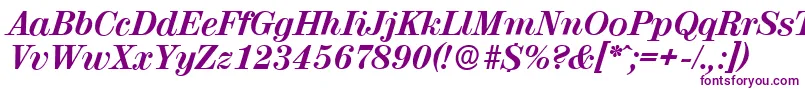Шрифт ValenciaserialXboldItalic – фиолетовые шрифты на белом фоне