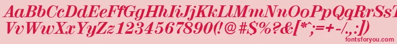 Шрифт ValenciaserialXboldItalic – красные шрифты на розовом фоне