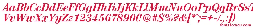 Шрифт ValenciaserialXboldItalic – красные шрифты на белом фоне