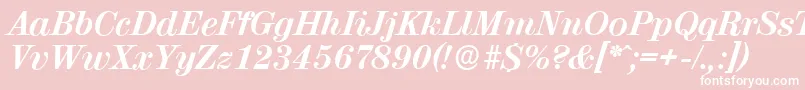 ValenciaserialXboldItalic Font – White Fonts on Pink Background