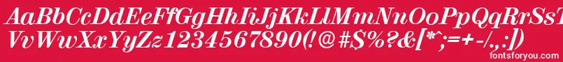 ValenciaserialXboldItalic Font – White Fonts on Red Background