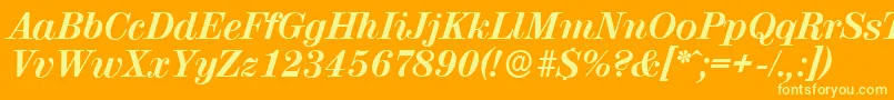 ValenciaserialXboldItalic Font – Yellow Fonts on Orange Background