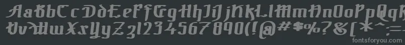 フォントTheBlackBlocBoldItalic – 黒い背景に灰色の文字