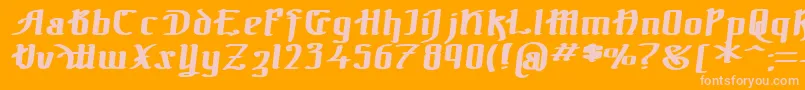 Шрифт TheBlackBlocBoldItalic – розовые шрифты на оранжевом фоне