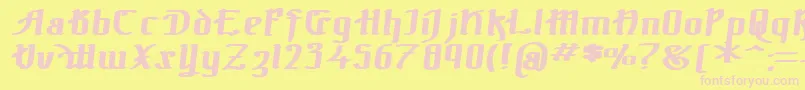 TheBlackBlocBoldItalic Font – Pink Fonts on Yellow Background