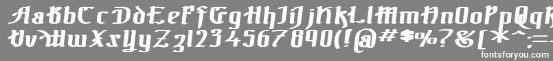 フォントTheBlackBlocBoldItalic – 灰色の背景に白い文字