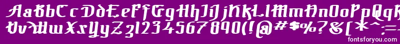 フォントTheBlackBlocBoldItalic – 紫の背景に白い文字