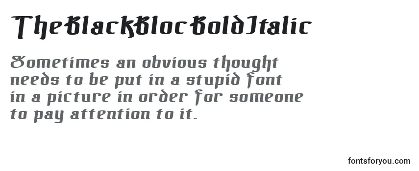 TheBlackBlocBoldItalic-fontti