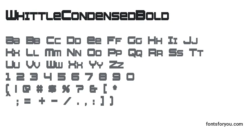 Шрифт WhittleCondensedBold – алфавит, цифры, специальные символы