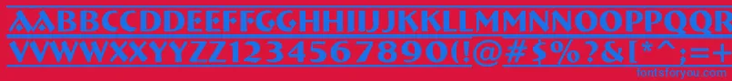 Breme20 Font – Blue Fonts on Red Background