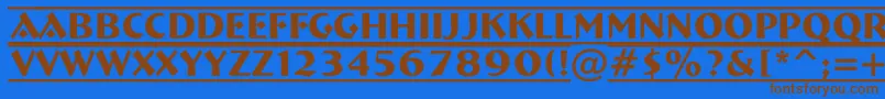 Breme20 Font – Brown Fonts on Blue Background
