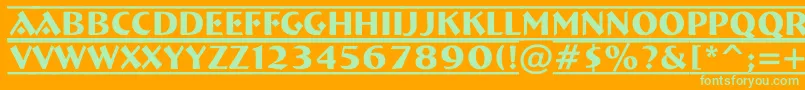 Breme20 Font – Green Fonts on Orange Background