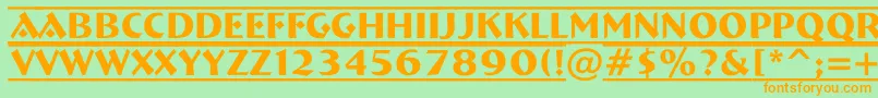 Breme20 Font – Orange Fonts on Green Background