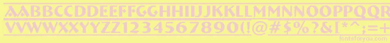 Breme20 Font – Pink Fonts on Yellow Background