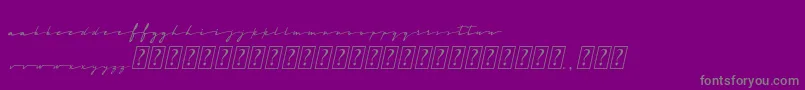 MidnightCali-fontti – harmaat kirjasimet violetilla taustalla